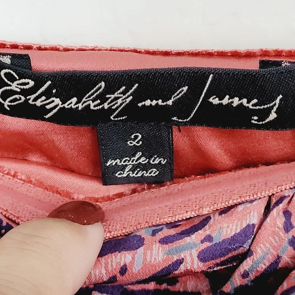 Elizabeth And James Sz 2 Emma Shorts Romper 100% Silk Pink Strapless Feminine